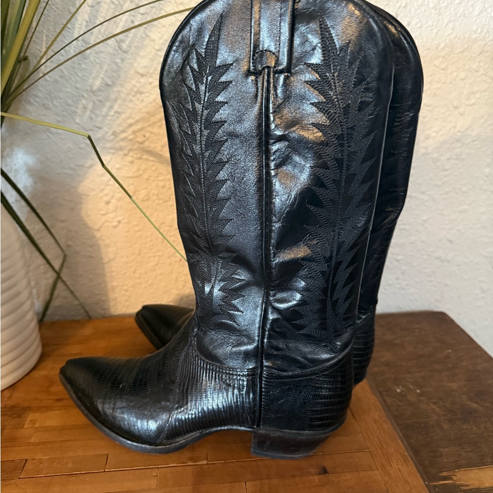 Black Western Leather Boots